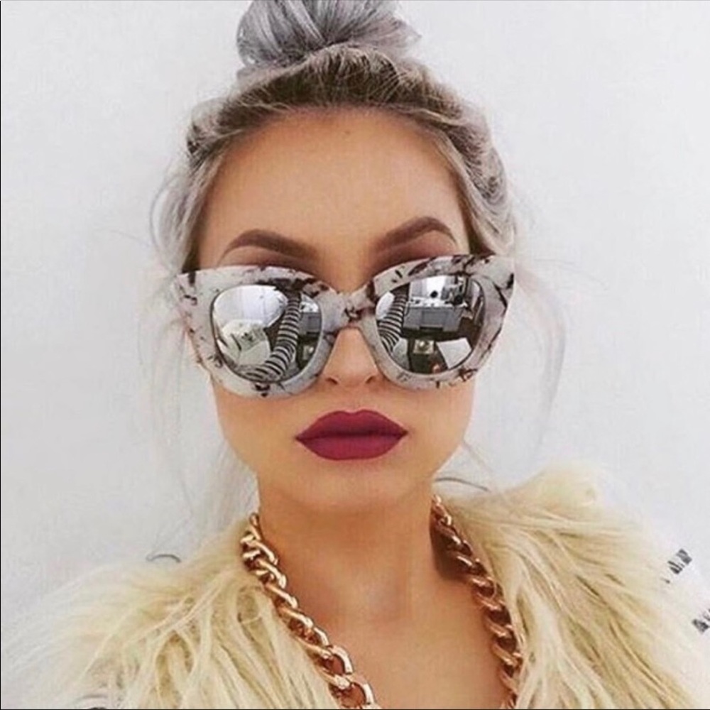 SUGAR & SPICE Quay marbled mirrored sunglasses